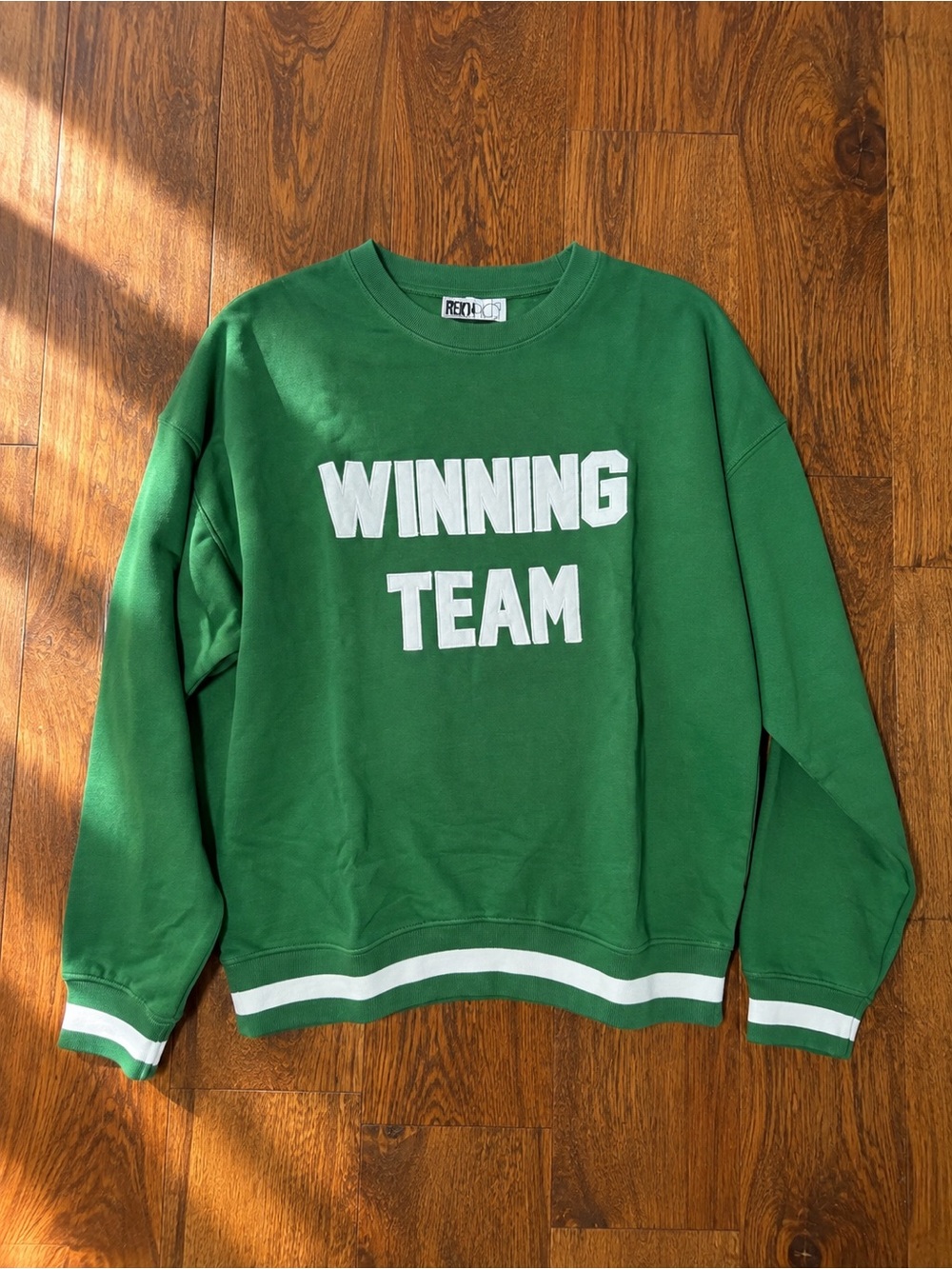 Beach Riot x Anthropologie Green ‘Winning Team’ Cotton Pullover Sweatshirt Sz M